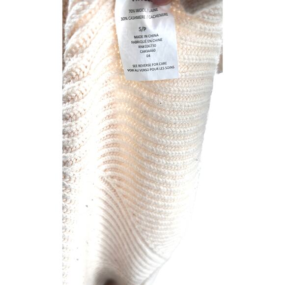 Vince Sleeveless Turtleneck Sweater S White Cream Wool Cashmere Capsule Knit - Picture 9 of 9